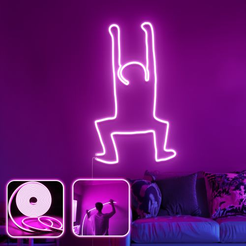 Opviq Dekorativna zidna led rasvjeta Happiness - XL - Pink slika 1