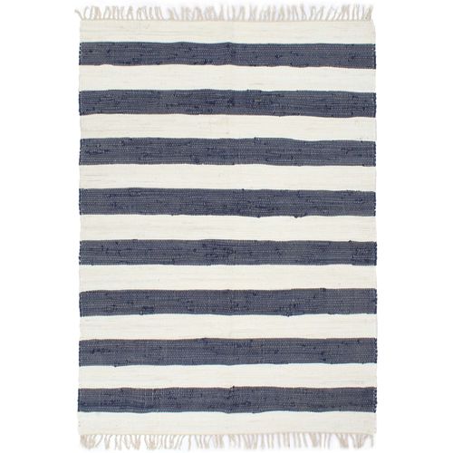 Ručno tkani tepih Chindi od pamuka 200 x 290 cm plavo-bijeli slika 12