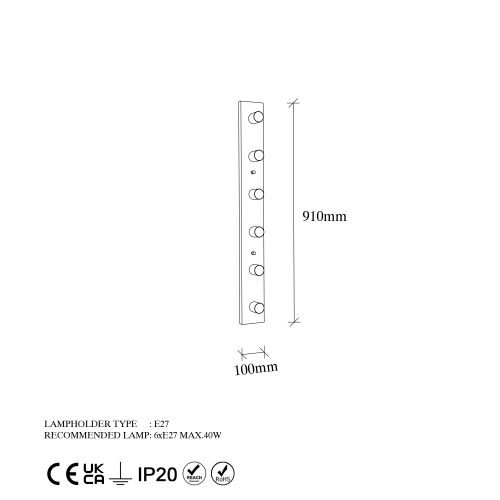 Opviq Mirro - 12235 Crno-Zlatna Zidna Lampa slika 7