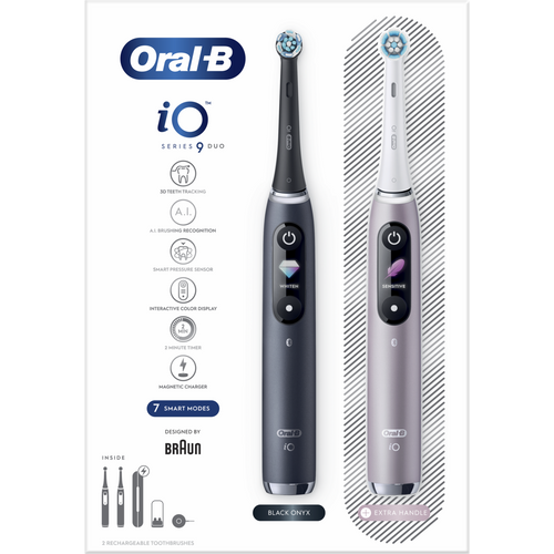 Oral-B Električna četkica za zube iO Series 9 Duo Pack (Black + Rose) slika 1
