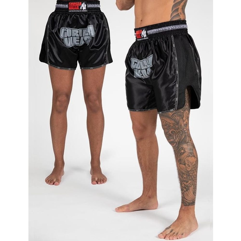 Gorilla Wear PIRU Muay Thai Šorc, Crni slika 1