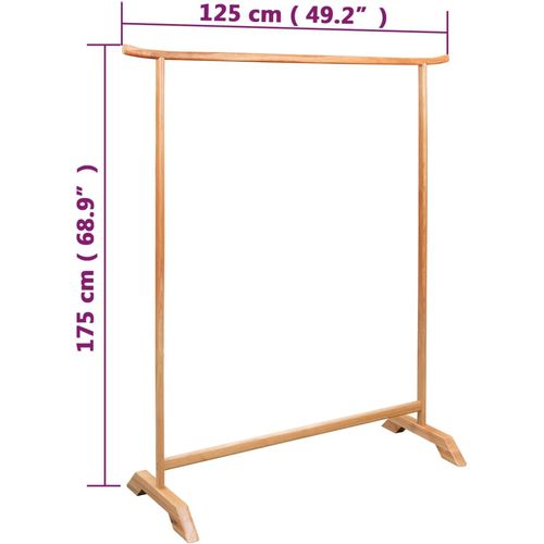 Stalak za odjeću od masivne hrastovine 125 x 175 cm slika 35