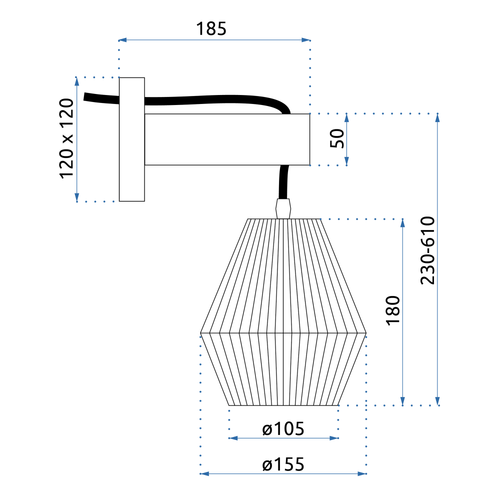 ZIDNA svjetiljka  APP1149-1W Wood slika 4