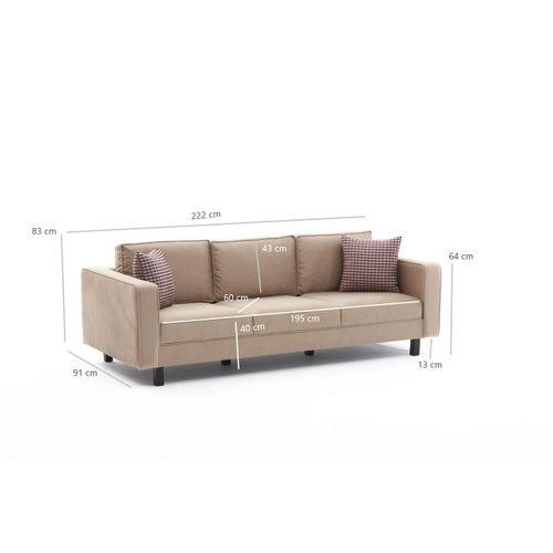 Atelier Del Sofa Trosjed, Krem, Kale Velvet - Cream slika 7