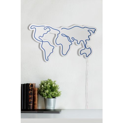 Wallity World Map - Plava Dekorativna Plastična LED Rasveta slika 4