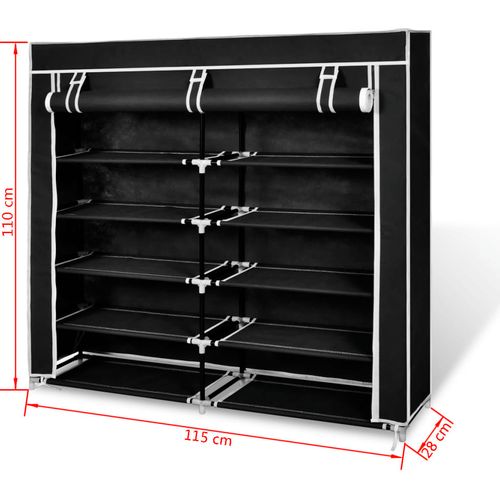 Ormarić za Cipele s Pokrovom od Tkanine 115 x 28 x 110 cm Crni slika 39