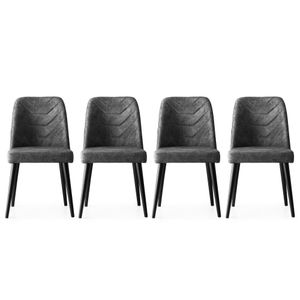 Dallas - 527 V4 Anthracite Chair Set (4 Pieces)