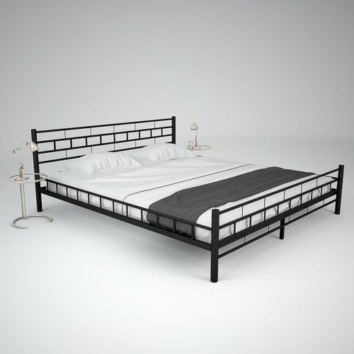 Krevet s madracem od memorijske pjene crni metalni 180 x 200 cm slika 2