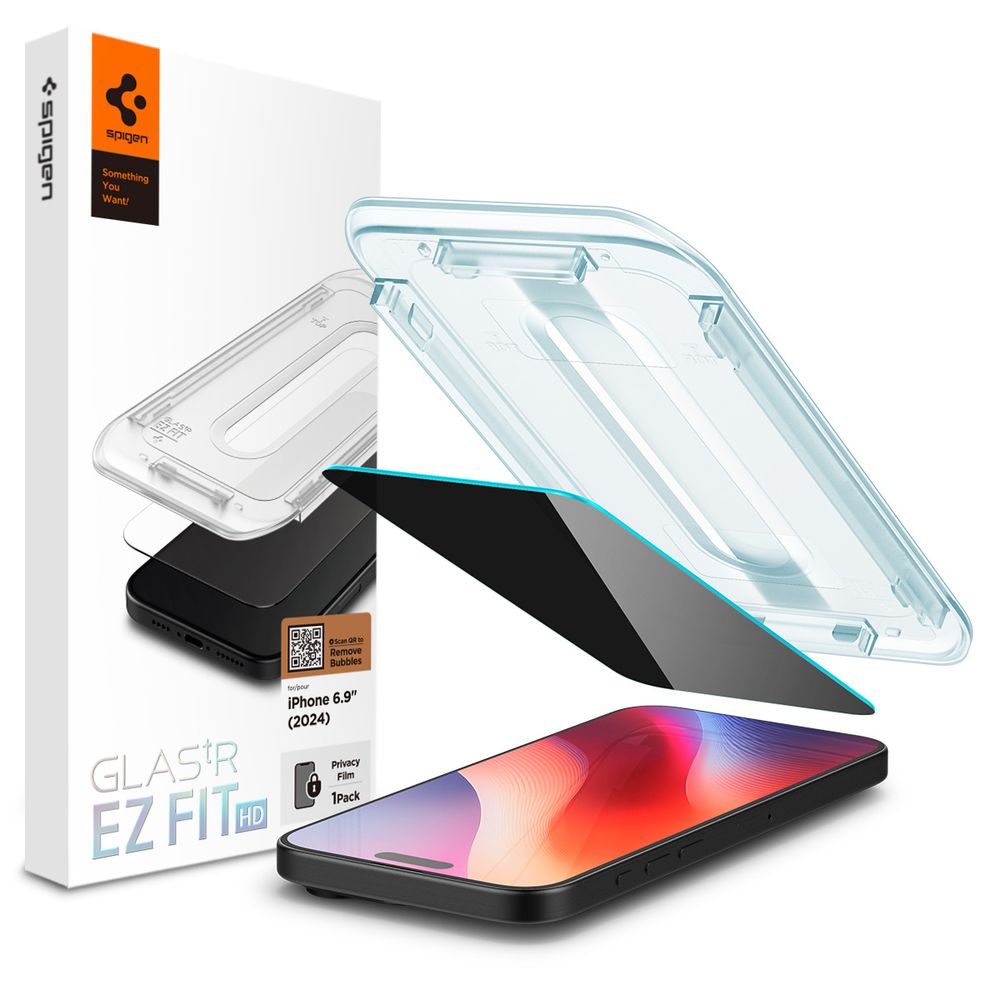 Spigen Glass tR EZ Fit HD (Privacy) 1 Pack, transparency - iPhone 16 Pro Max slika 1