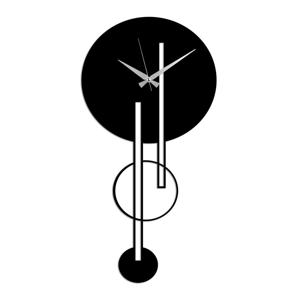 Decorative metal wall clock Full Empty, colour: black slika 5