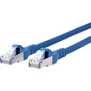 Metz Connect 1308457044-E RJ45 mrežni kabel, Patch kabel cat 6a S/FTP 7.00 m plava boja sa zaštitom za nosić 1 St.