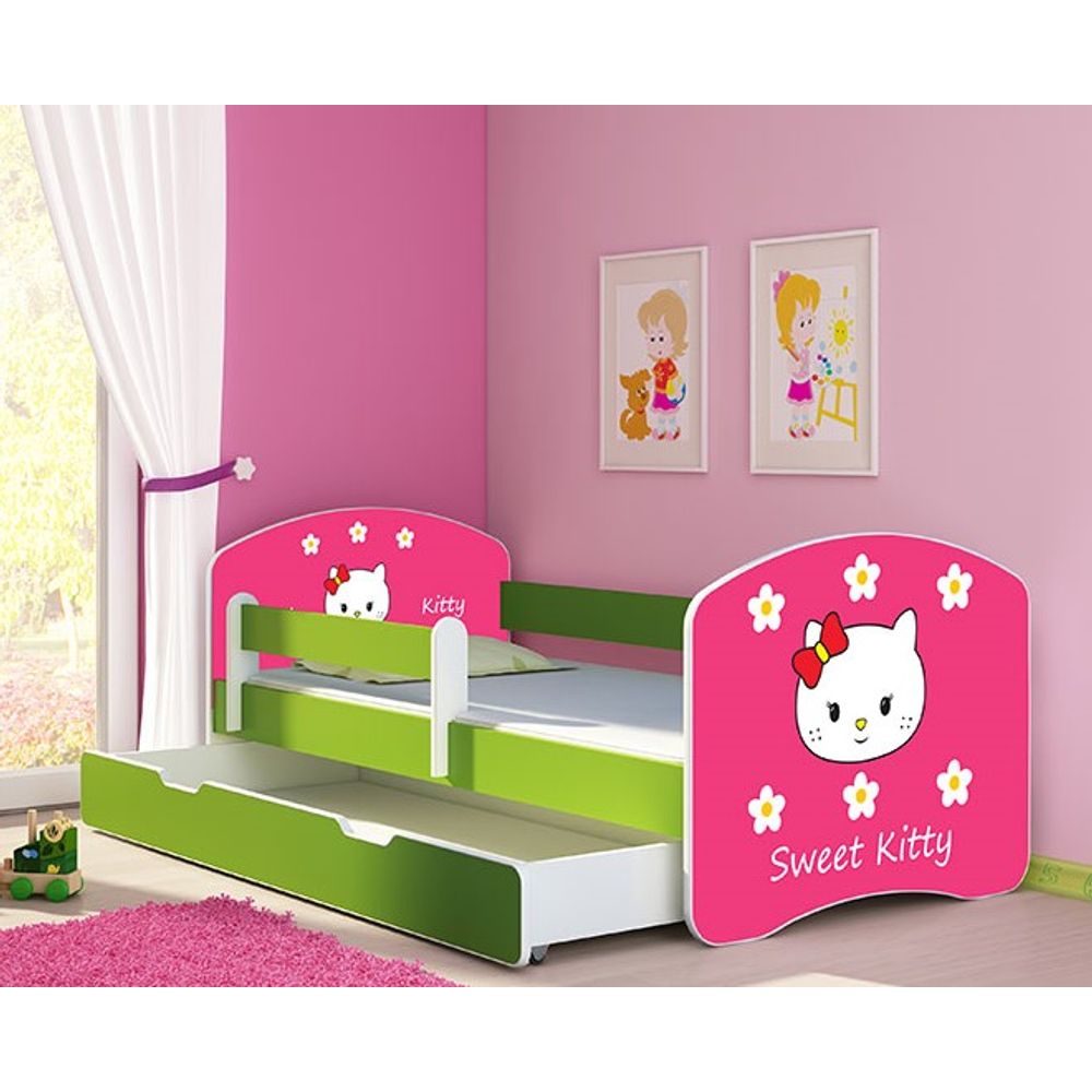 ACMA Dječiji krevet Acma II sa ladicom Green - 160x80cm - Dezen 16 slika 1
