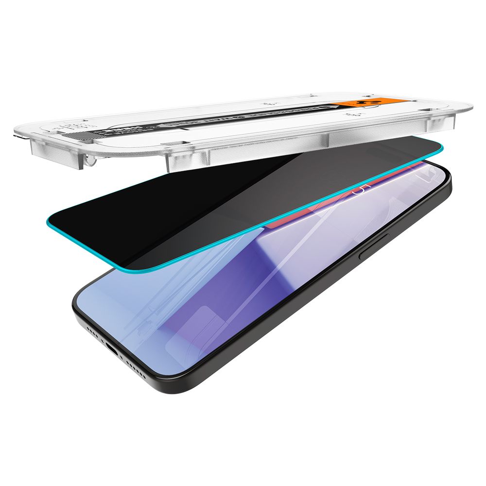 Spigen Glass tR EZ Fit (Privacy) 2 Pack, transparency - iPhone 15 Pro Max slika 6