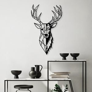 Red Deer 2 Black Decorative Metal Wall Accessory