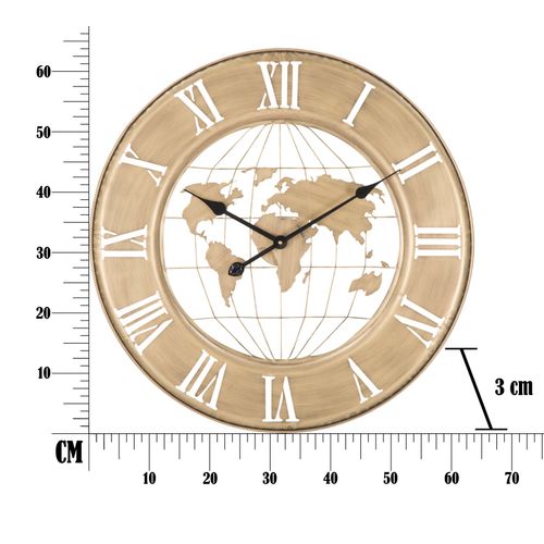 Mauro Ferretti Zidni sat world gold cm ø 63x3 slika 8