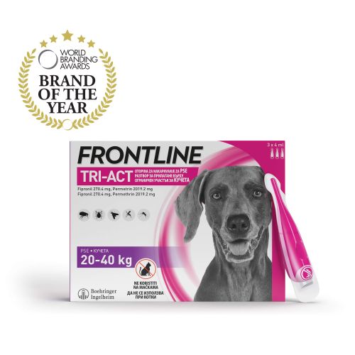 FRONTLINE Tri-Act L, otopina za nakapavanje, za pse 20-40 kg, 3x4 mL slika 2