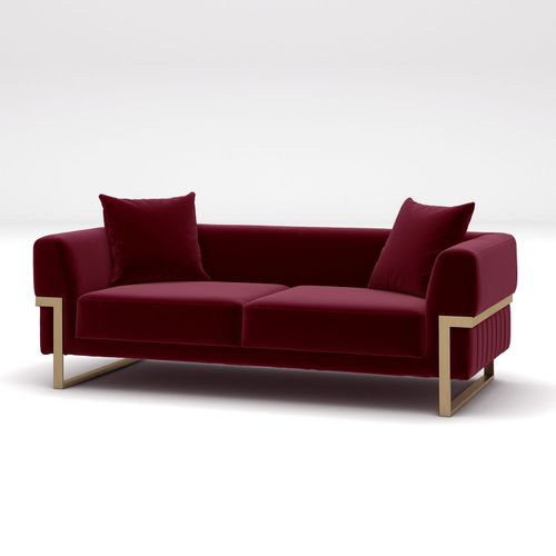 Magenta Crvena Sofa sa Dva Sedišta slika 3