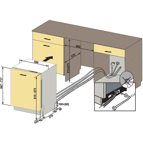 Končar ugradbena perilica posuđa PP 60 I. D9 slika 2