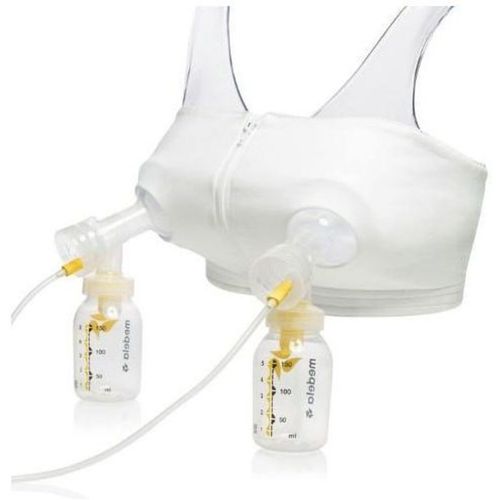 Medela - Easy Expression Bustier grudnjak za fiksaciju levka, veličina L, beli slika 2