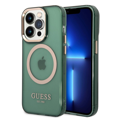 Maska Guess Hc Magsafe Outline Translucent za iphone 14 Pro 6.1 zlatna (GUHMP14LHTCMA) slika 1