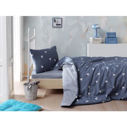 Üçgen - Blue Blue
White Single Quilt Cover Set slika 1