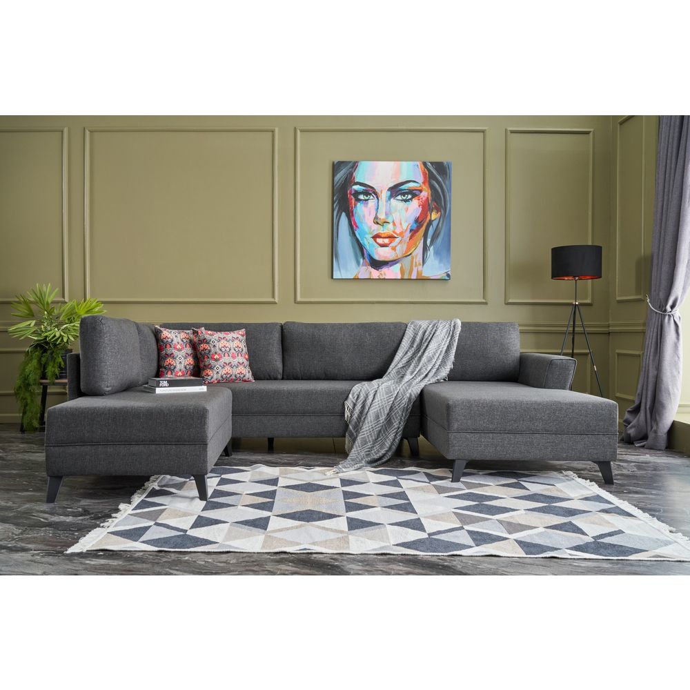 Eris - Ugao Sofa na Razvlačenje u Antracit Boji slika 1