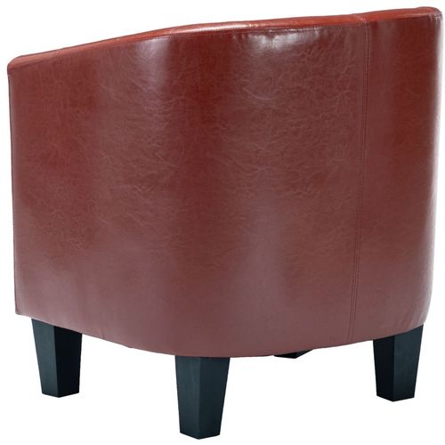 Fotelja od umjetne kože crvena boja vina slika 28