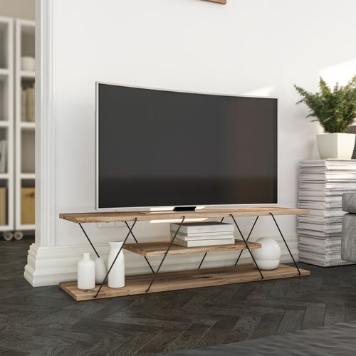 Woody Fashion Tv komoda CANAZ lješnjak, Canaz - Black, Walnut slika 4