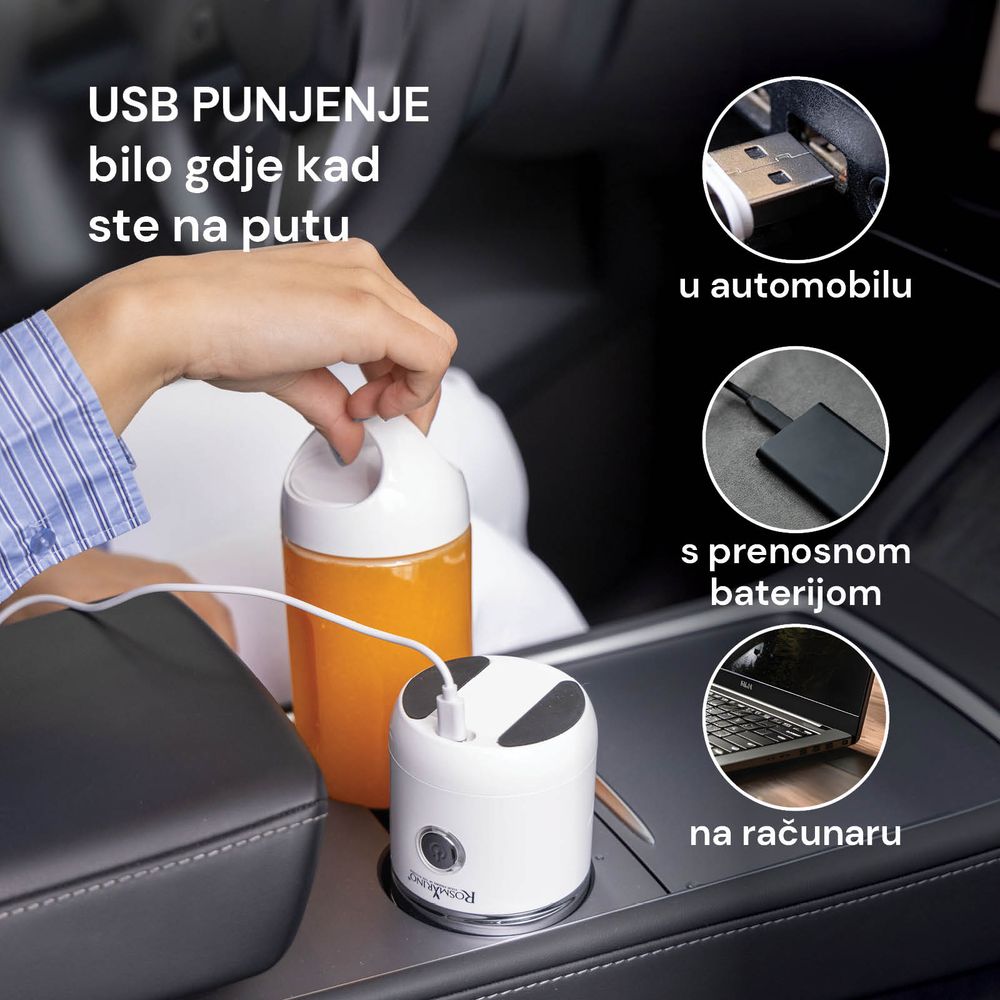 Rosmarino prijenosni blender NutriMax 2 GO,plavi slika 6