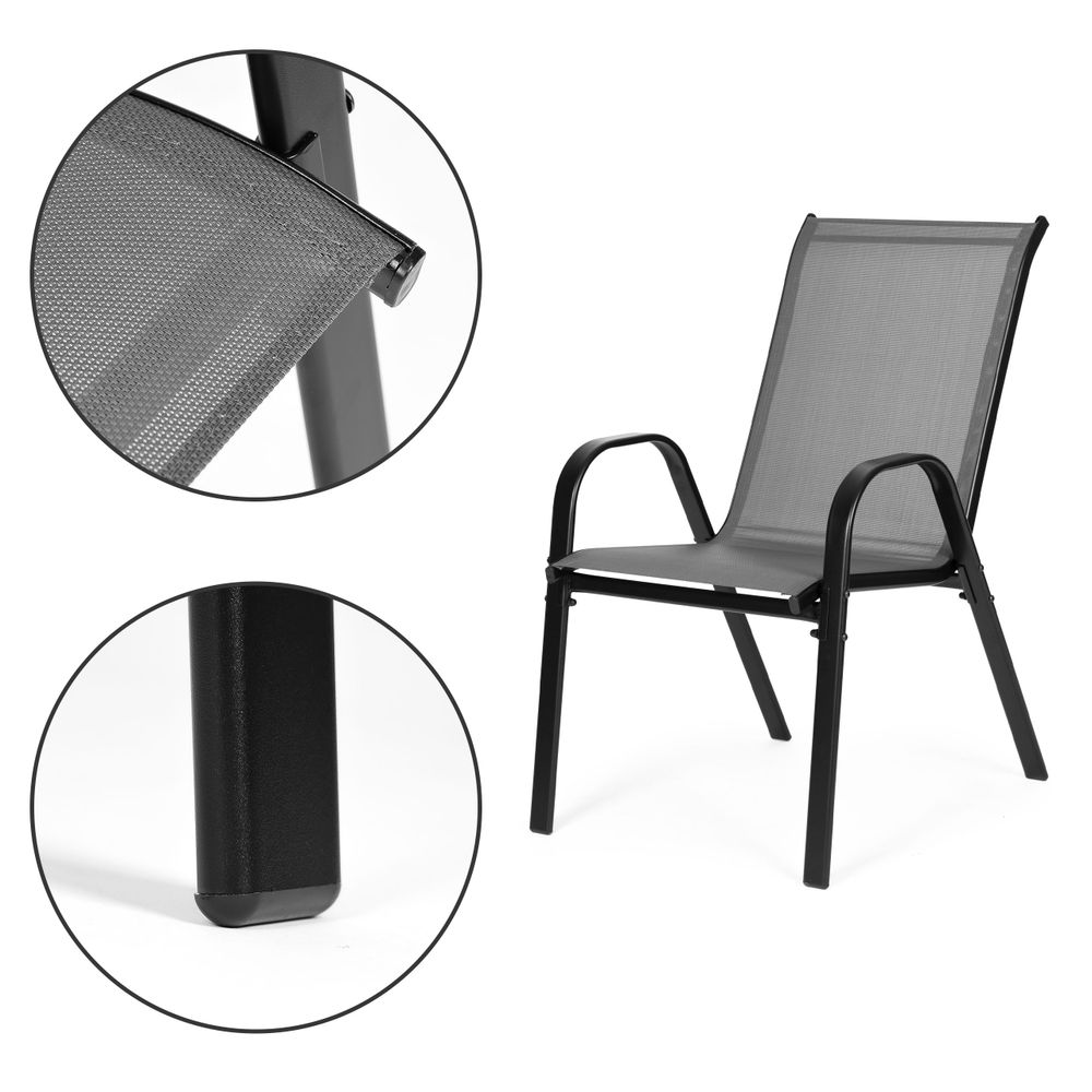 MultiGarden set od 4 vrtne stolice – za terasu ili balkon, sive slika 8