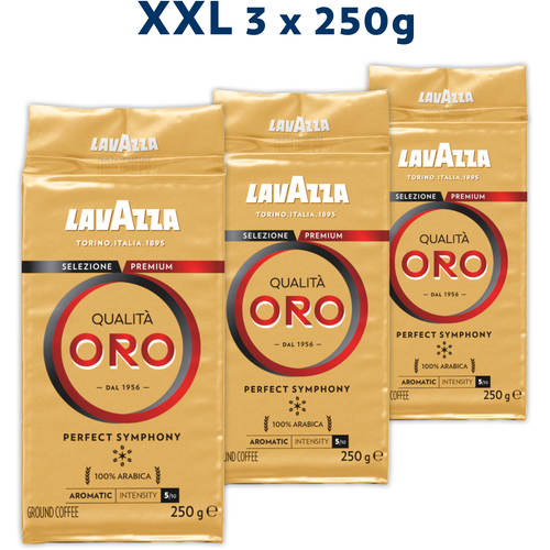 Lavazza Mljevena kava Qualita Oro 100% Arabica XXL Pakiranje 3x250G slika 1