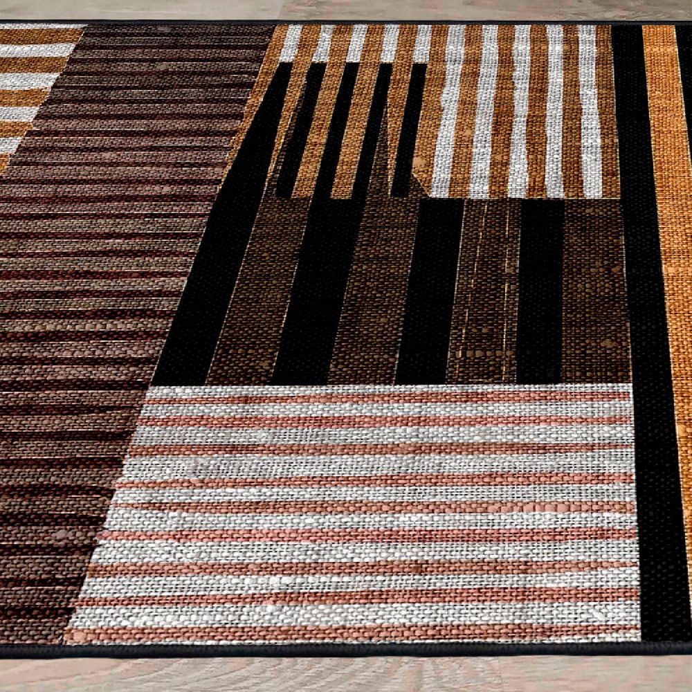 Elegantni Tepih WOOSONIL096 u Bijeloj, Narančastoj, Smeđoj i Crnoj Boji (160 x 230 cm) slika 6