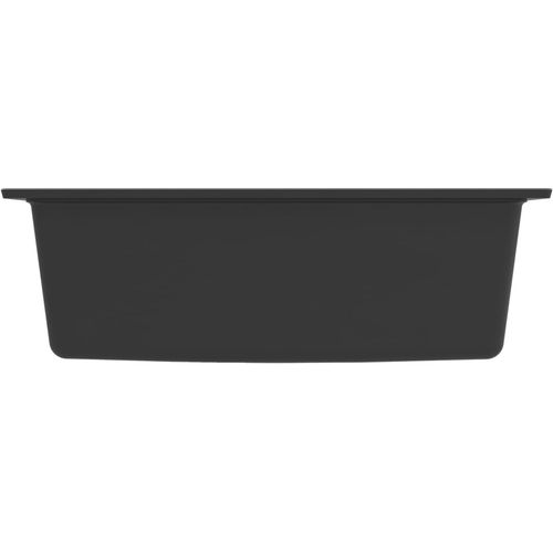 Kuhinjski sudoper s otvorom protiv prolijevanja crni granitni slika 13