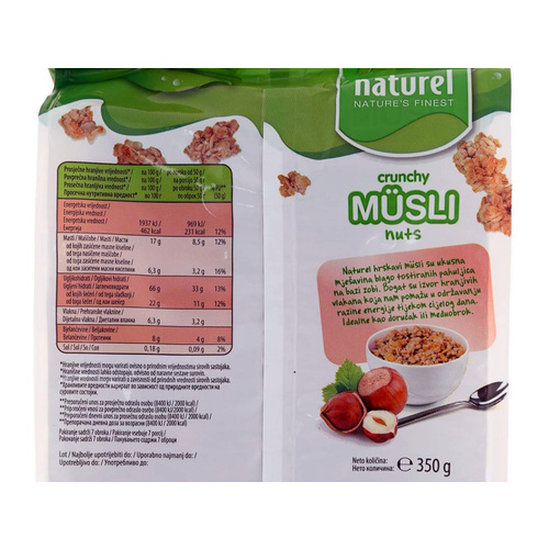 Naturel Crunchy muesli lješnjaci 350g slika 2