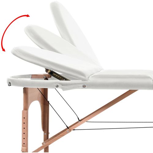 Sklopivi masažni stol debljine 4 cm s 2 jastučića ovalni bijeli slika 57