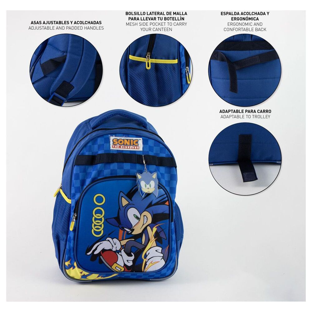 Sonic the Hedgehog ruksak 42 cm prilagodljiv za kolica slika 4