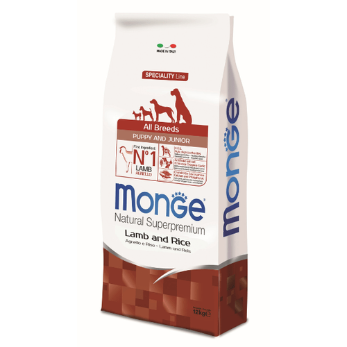 Monge Natural Superpremium Dog All Breeds Puppy And Junior Lamb With Rice 12 kg slika 1