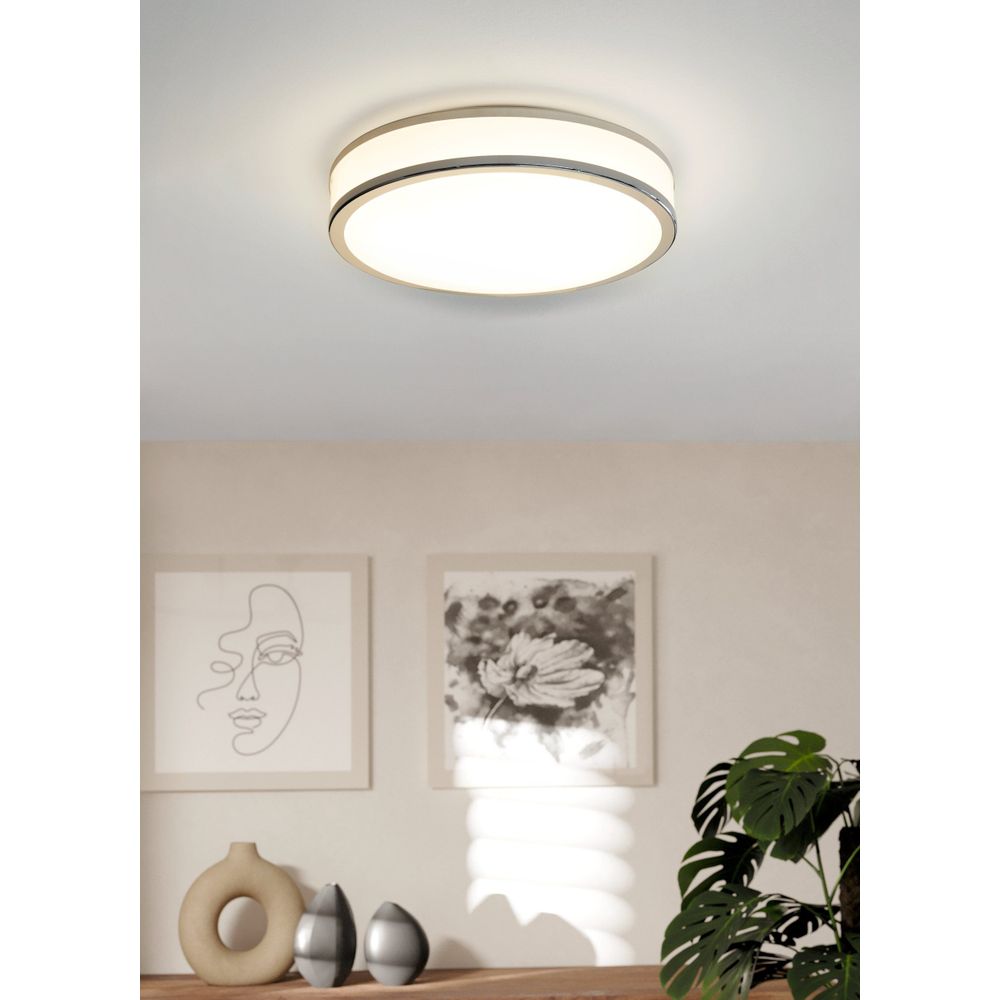 Eglo Palermo 2 Plafonjera LED 24W, 2600lm, Promjer 410mm, Krom/Bijela slika 6