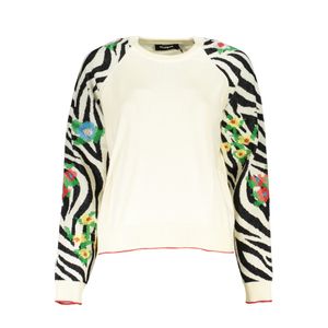 DESIGUAL WHITE WOMEN'S SWEATER