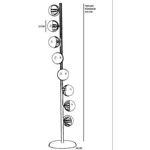 Lucas 8732-1 Chrome
Black Floor Lamp slika 4