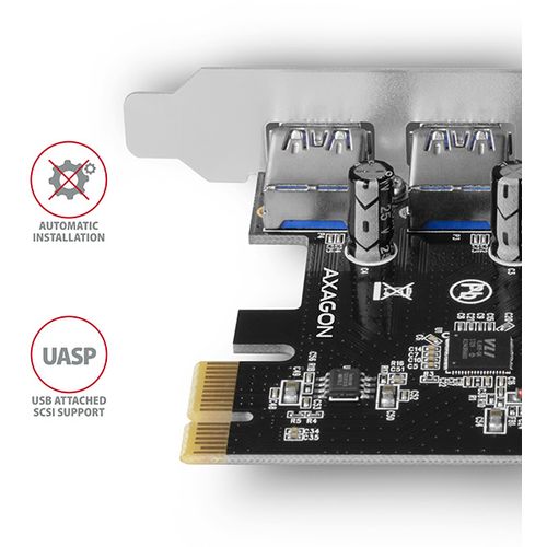 Axagon PCEU-430VL PCIe adapter 4x USB3.2 slika 4