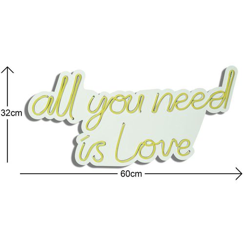 Wallity Ukrasna plastična LED rasvjeta, All You Need is Love - Yellow slika 12