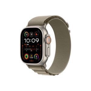 Apple Watch Ultra2 Cellular, 49mm Titanium Case with Olive Alpine Loop - Large