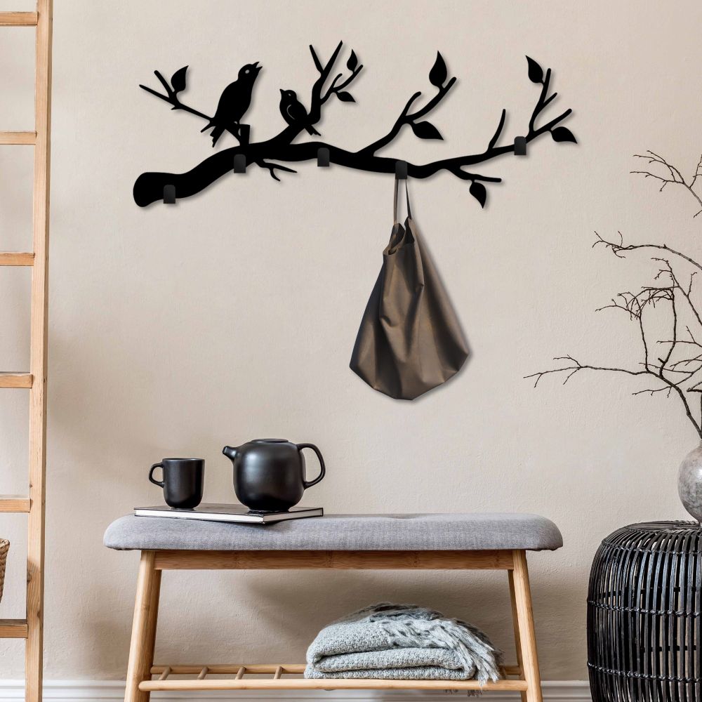 Metal wall hook Escaped Birds, colour: black slika 1
