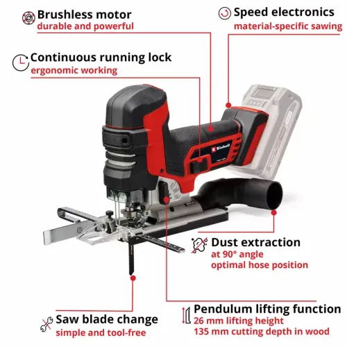 Einhell TP-JST 18/135 Li BL - Solo, akumulatorska ubodna testera slika 4