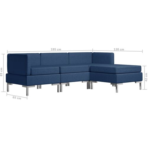 4-dijelni set sofa od tkanine plavi slika 25