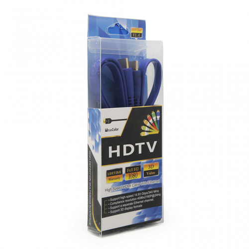 Kabl Flet HDMI na HDMI 1.5m plavi slika 1