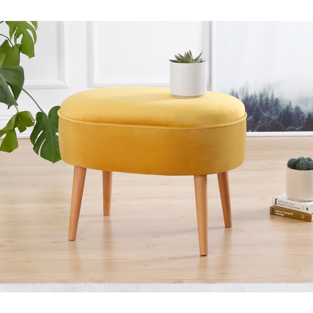 Moile - Žuti Pouffe od Baršuna slika 2