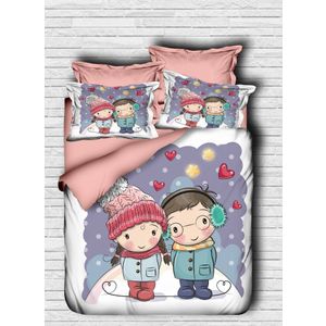 Set Posteljine 110 Powder Blue White Single