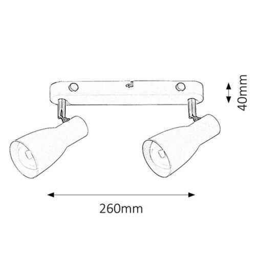 Rabalux Ebony spot E27 2x Max20W bela Spot rasveta slika 4
